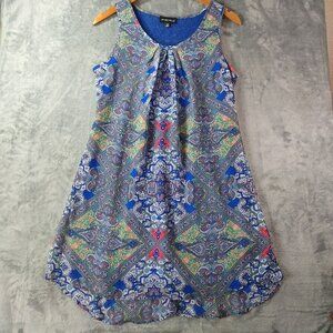 My Michelle Womens Sleeveless Dress Blue M Boho Festival Casual Summer Artsy